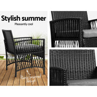 Thumbnail for Gardeon Patio Furniture Outdoor Bistro Set Dining Chairs Setting 3 Piece Wicker