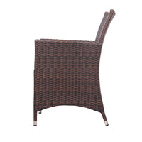 Thumbnail for Gardeon 3 Piece Wicker Outdoor Furniture Set - Brown