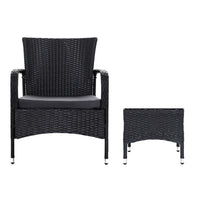 Thumbnail for Outdoor Furniture Patio Set Wicker Outdoor Conversation Set Chairs Table 3PCS