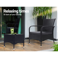 Thumbnail for Outdoor Furniture Patio Set Wicker Outdoor Conversation Set Chairs Table 3PCS