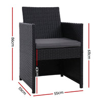 Thumbnail for Gardeon Outdoor Chairs Dining Patio Furniture Lounge Setting Wicker Garden