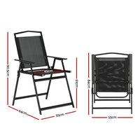 Thumbnail for Gardeon Outdoor Chairs Portable Folding Camping Chair Steel Patio Furniture