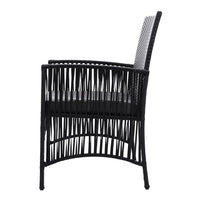 Thumbnail for Outdoor Furniture Set of 2 Dining Chairs Wicker Garden Patio Cushion Black Gardeon