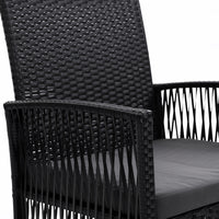 Thumbnail for Outdoor Furniture Set of 2 Dining Chairs Wicker Garden Patio Cushion Black Gardeon