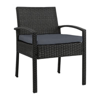 Thumbnail for Gardeon Outdoor Furniture Bistro Wicker Chair Black