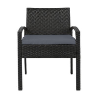 Thumbnail for Gardeon Outdoor Furniture Bistro Wicker Chair Black