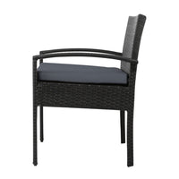 Thumbnail for Gardeon Outdoor Furniture Bistro Wicker Chair Black