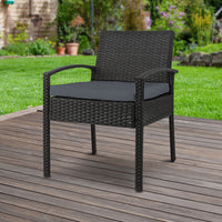 Thumbnail for Gardeon Outdoor Furniture Bistro Wicker Chair Black