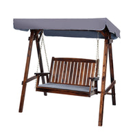 Thumbnail for Gardeon Swing Chair Wooden Garden Bench Canopy 2 Seater Outdoor Furniture