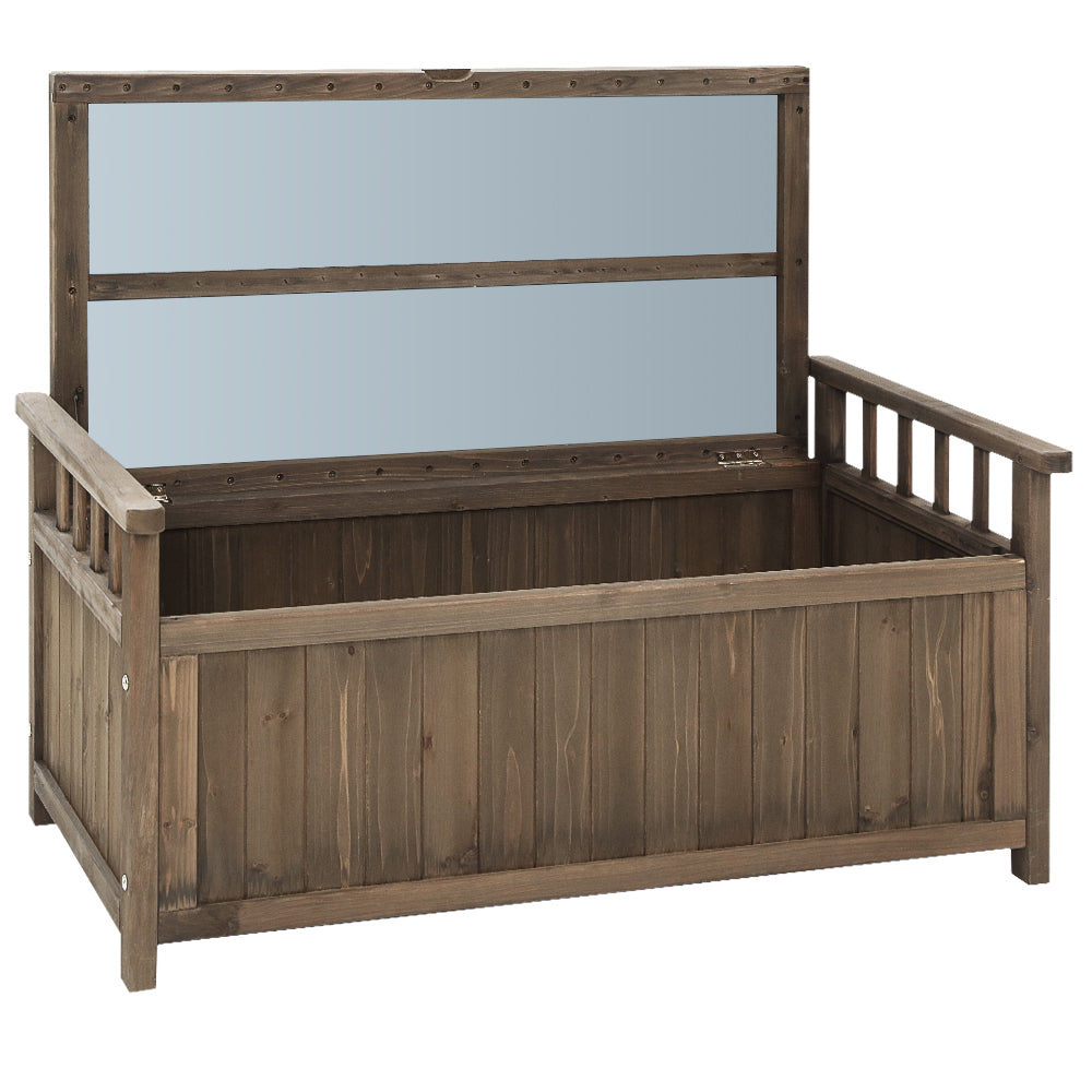 Wooden Garden Bench with Storage Chest-Gardeon