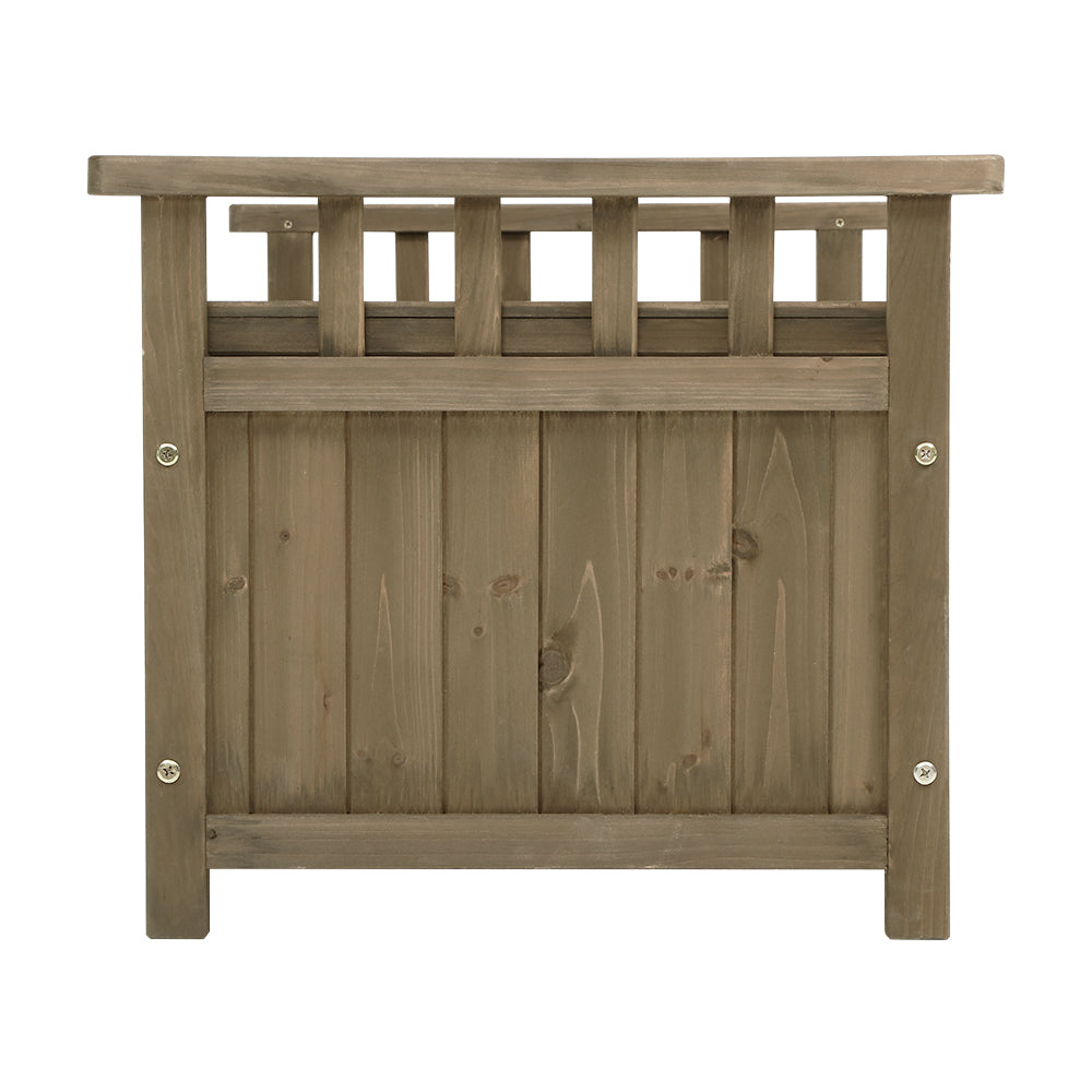 Wooden Garden Bench with Storage Chest-Gardeon