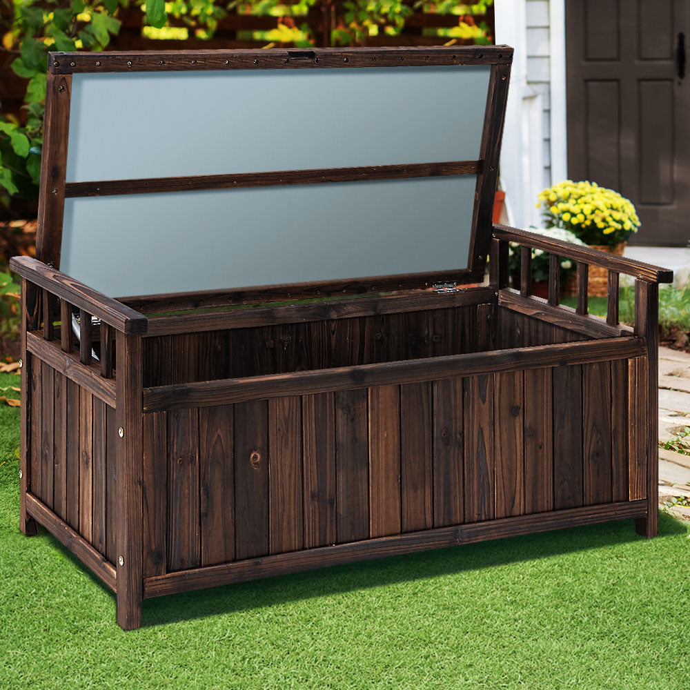 Gardeon Outdoor Storage Box Wooden Garden Bench Chest Toy Tool Sheds Furniture