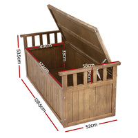 Thumbnail for Gardeon Outdoor Storage Box Wooden Garden Bench 128.5cm Chest Tool Toy Sheds XL