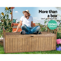 Thumbnail for Gardeon Outdoor Storage Box Wooden Garden Bench 128.5cm Chest Tool Toy Sheds XL