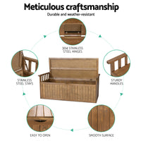 Thumbnail for Gardeon Outdoor Storage Box Wooden Garden Bench 128.5cm Chest Tool Toy Sheds XL