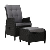 Thumbnail for Gardeon Recliner Chair Sun lounge Setting Outdoor Furniture Patio Wicker Sofa