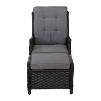 Thumbnail for Gardeon Recliner Chair Sun lounge Setting Outdoor Furniture Patio Wicker Sofa