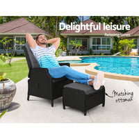 Thumbnail for Gardeon Recliner Chair Sun lounge Setting Outdoor Furniture Patio Wicker Sofa