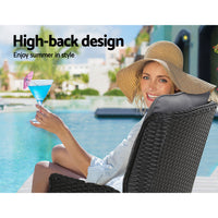 Thumbnail for Gardeon Recliner Chair Sun lounge Setting Outdoor Furniture Patio Wicker Sofa