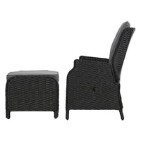 Thumbnail for Gardeon Set of 2 Recliner Chairs Sun lounge Outdoor Setting Patio Furniture Wicker Sofa