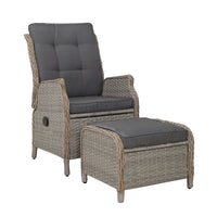 Thumbnail for Gardeon Recliner Chair Sun lounge Outdoor Setting Patio Furniture Wicker Sofa