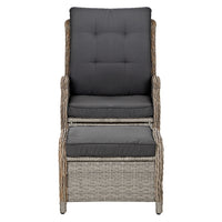 Thumbnail for Gardeon Recliner Chair Sun lounge Outdoor Setting Patio Furniture Wicker Sofa