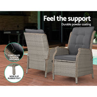 Thumbnail for Gardeon Recliner Chair Sun lounge Outdoor Setting Patio Furniture Wicker Sofa