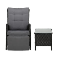 Thumbnail for Gardeon Recliner Chairs Sun lounge Setting Outdoor Furniture Patio Wicker Sofa