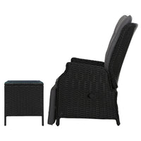 Thumbnail for Gardeon Recliner Chairs Sun lounge Setting Outdoor Furniture Patio Wicker Sofa