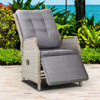 Thumbnail for Gardeon Sun lounge Setting Recliner Chair Outdoor Furniture Patio Wicker Sofa