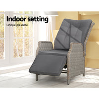 Thumbnail for Gardeon Sun lounge Setting Recliner Chair Outdoor Furniture Patio Wicker Sofa