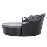 Thumbnail for Gardeon Outdoor Lounge Setting Patio Furniture Sofa Wicker Garden Rattan Set Day Bed Black