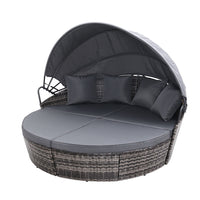 Thumbnail for Gardeon Outdoor Lounge Setting Patio Furniture Sofa Wicker Garden Rattan Set Day Bed Grey