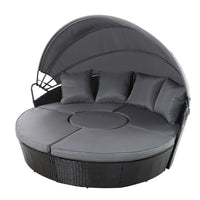 Thumbnail for Gardeon Outdoor Lounge Setting Sofa Patio Furniture Wicker Garden Rattan Set Day Bed Black