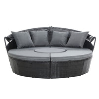 Thumbnail for Gardeon Outdoor Lounge Setting Sofa Patio Furniture Wicker Garden Rattan Set Day Bed Black