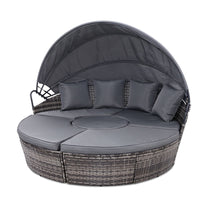 Thumbnail for Gardeon Outdoor Lounge Setting Sofa Patio Furniture Wicker Garden Rattan Set Day Bed Grey