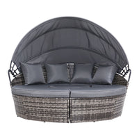 Thumbnail for Gardeon Outdoor Lounge Setting Sofa Patio Furniture Wicker Garden Rattan Set Day Bed Grey