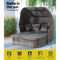 Thumbnail for Gardeon Outdoor Sun Lounge Setting Patio Furniture Wicker Sofa Garden Day Bed