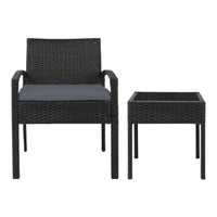 Thumbnail for Gardeon 3-piece Outdoor Set - Black