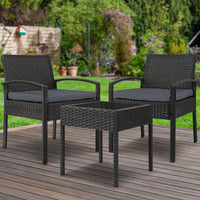 Thumbnail for Gardeon 3-piece Outdoor Set - Black