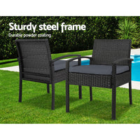 Thumbnail for Gardeon 3-piece Outdoor Set - Black