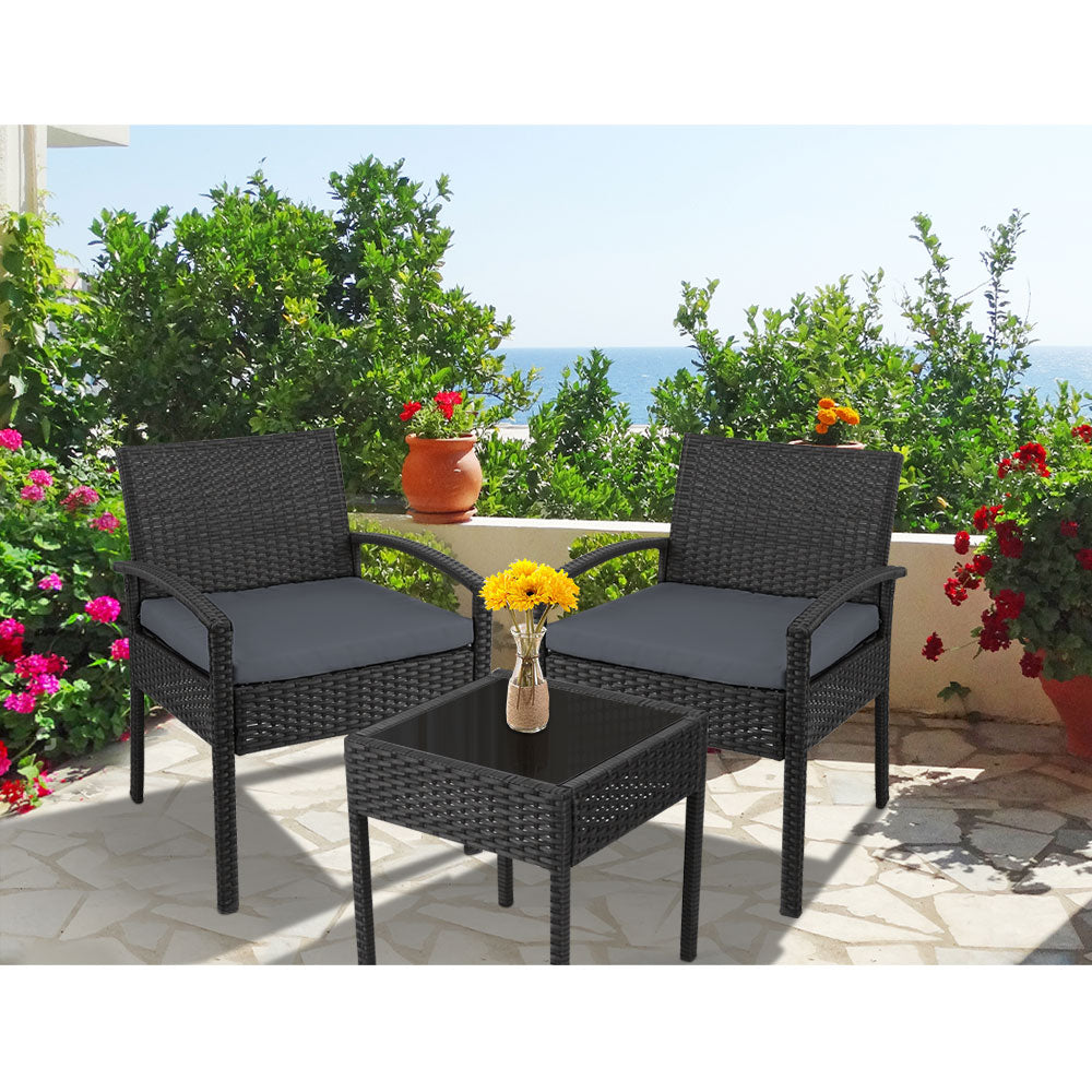 Gardeon 3-piece Outdoor Set - Black