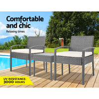 Thumbnail for Gardeon 3-piece Outdoor Set - Grey