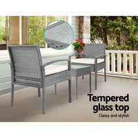 Thumbnail for Gardeon 3-piece Outdoor Set - Grey