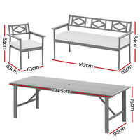 Thumbnail for Gardeon 5pcs Outdoor Furniture Dining Set Chair Table Patio Acacia Wood 6 Seater