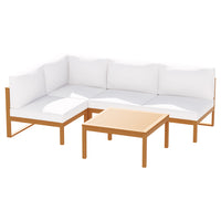 Thumbnail for Gardeon 5 Pieces Outdoor Sofa Set 4-Seater Acacia Wood Corner Lounge Setting