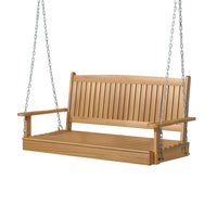 Thumbnail for Gardeon Porch Swing Chair With Chain Outdoor Furniture Wooden Bench 2 Seat Teak