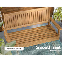 Thumbnail for Gardeon Porch Swing Chair With Chain Outdoor Furniture Wooden Bench 2 Seat Teak