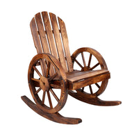 Thumbnail for Gardeon Wagon Wheels Rocking Chair - Brown