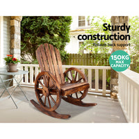 Thumbnail for Gardeon Wagon Wheels Rocking Chair - Brown